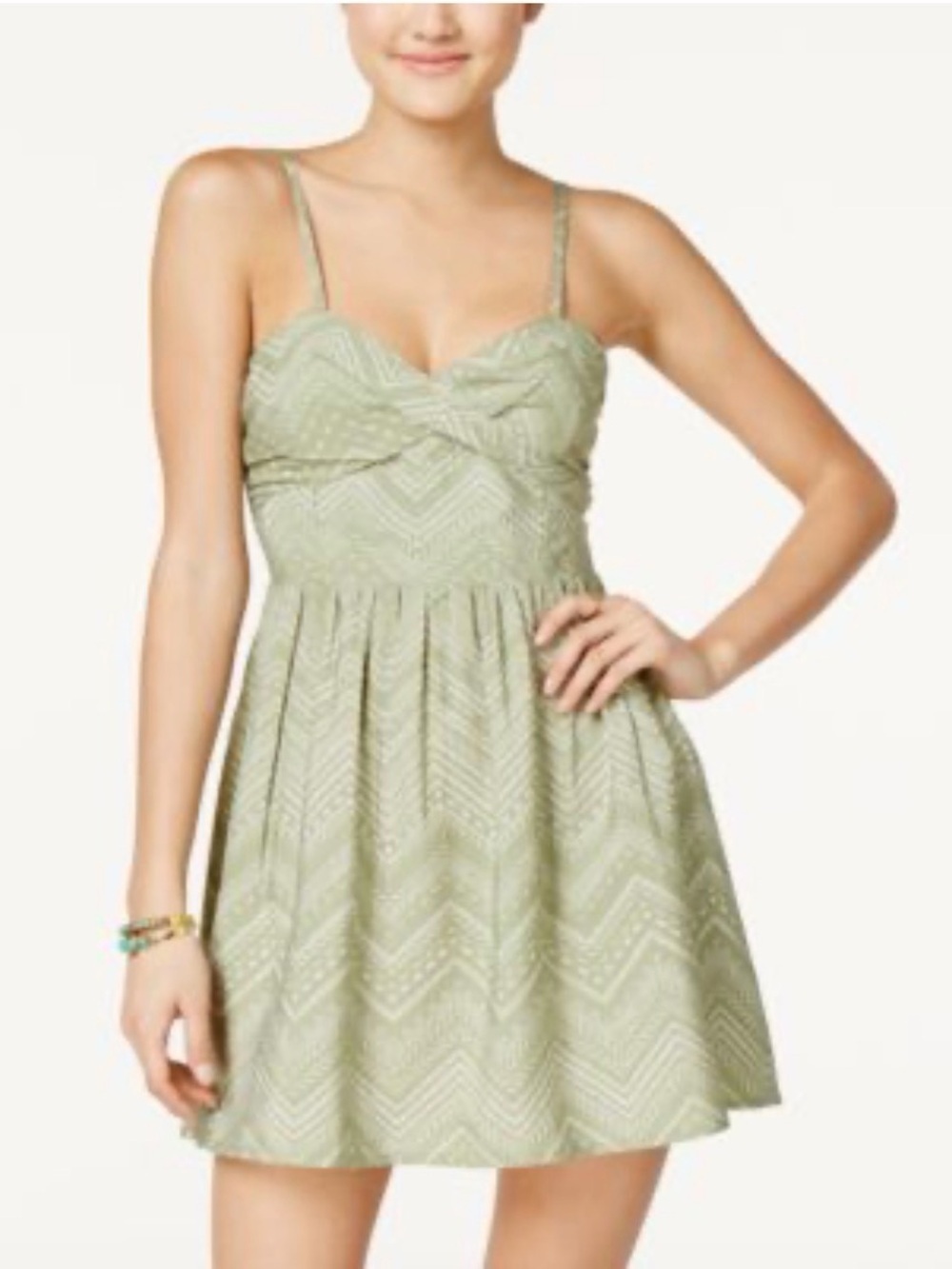 ROXY women's size large spaghetti strap sundress, light green